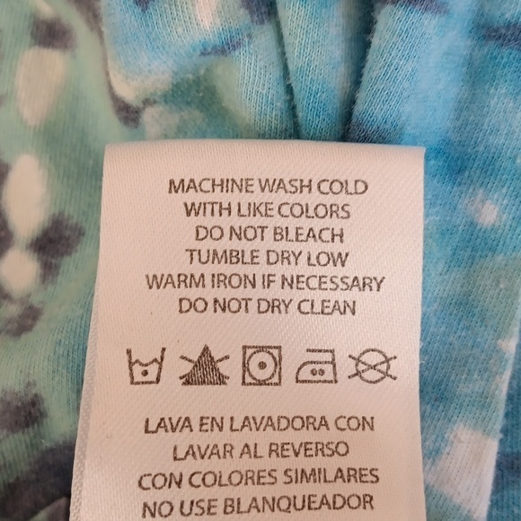 Pink Lotus blue and aqua tie-dyed top XL - Picture 5 of 5